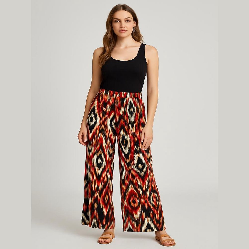 2B Clothing Ikat Print Palazzo Pants Small